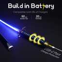 RENGENG Light Up Sword, 40 Inches Rechargeable Plastic Replica with Belt & Stand, Sword with Original Texture