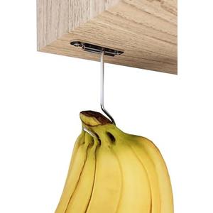 Pack of 2 YQh Banana Hooks 2 Pack Stainless Steel Banana Hangers Under Cabinet Storage Kitchen Items Foldable Screw Included to Keep Banana Fresh (2)