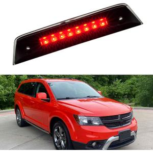 Third 3rd Brake Light LED for 2010-2016 Dodge Journey, High Mount Rear Brake Lights Assembly for 10-16 Journey, Waterproof Center Cab Lamp Stop Light (Black)