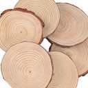 SOUJAP 10 Pcs 7-8 Inch Natural Wood Slices, Unfinished Wood Slices with Tree Barks, Wooden Circles for Crafts, DIY Arts, Rustic Wedding Decorations, Ornaments