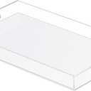 Acrylic Tray 20x12 with Cut Handles - Spill Proof Decorative Tray is an Ideal Countertop Organizer for Living Rooms, Ottoman Coffee Tables, Offices, Kitchens & Serving Guests