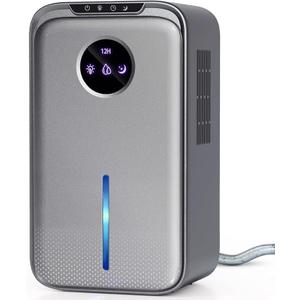 Dehumidifier, 88 OZ Dehumidifiers for Home with Drain Hose 8-12-24H Timer Quiet Portable Small Dehumidifier with Auto Shut Off for Bathroom Bedroom Rooms RV Basement Closet Office (silver grey)