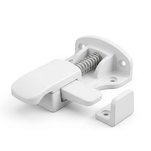Child Safety Cabinet and Drawer Latch / Spring-Loaded Baby Proofing Lock.