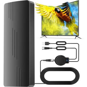 TV Antenna Outdoor Indoor, 2800+ Miles Long Range 360 Reception, Waterproof Digital Antenna with Signal Booster Amplifier, Supports 8K 4K 2K 1080P Tv Antenna for Local Channels, for Smart TVs