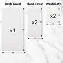 Greenfound White Bath Towels 5-Pack, Super Absorbent Family Bath Towel Set for Bathroom, Pool & Gym, Gentle Quick-Dry Fabric for Adults, Children & Pet Dog, Perfect for Everyday Use, Hotel & SPA