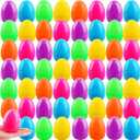 4 Inch Large Fillable Easter Eggs 42/ 60/ 72/ 84 Pcs Colorful Plastic Fillable Flat Bottom Easter Egg Bulk for Easter Party Supplies Basket Fillers (60 Pcs (6 Color) - Flat Bottom ( 4 Inch )