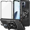 Ailiber Case for OnePlus Nord N300 5G, One Plus N300 5G Case with Tempered Glass Screen Protector, Ring Kickstand for Magnetic Car Mount, Military Grade Shockproof Phone Cover for 1+ Nord N300 -Black