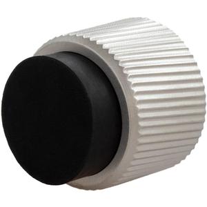 EVI Herrajes | Designer Wall Door Stop - Fluted Texture - 1.1" x 1.1" - Steel Matte Finish Black Rubber - Adhesive and Screw Fastening