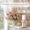 Pink Bow Paper Towel Holder Coutertop - Bow Accent Paper Towel Holder, Pink Kitchen Decor and Accessories, Coquette Room Decor Girly Gifts for Women, 3D Handmade Pattern, Weighted Base