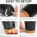 4 inch Small Plant Pots for Outdoor Indoor Plants, 5 Pack Planters with Drainage Holes and Tray, Small Self Watering Pots for Succulent,Cactus, Aloe and Other Plants (Black)