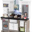 Step2 Lifestyle Dream Kids Kitchen Playset, Indoor/Outdoor Kitchenette, Interactive Play with Lights and Sounds, Made of Durable Plastic, 37 Piece Toy Accessories, Toddlers 2+ Years Old, Gray