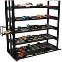 J JACKCUBE DESIGN 1/64 Scale Diecast Car Display Case, 5-Tier Steel Toy Car Storage Organizer Rack with Elevator System, Holds 4060 Mini Cars, Collector Wall Display  MK952A