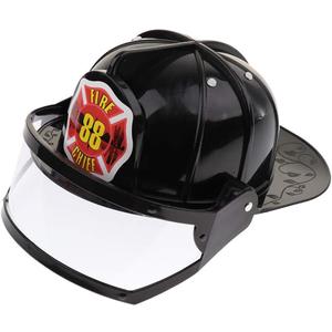 Fireman Hat Fireman Helmet Firefighter Hat Fancy Dress Accessories Kids Halloween Party Role Play Toy Black