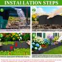 20Ft Black Garden Edging Border 6 Inch Tall Landscape Edging with 20Pcs 7.8in Height Garden Stakes Decorative Edging for Landscaping Flower Bed Edging Borders Lawn Edging