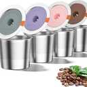 RETHONE K Cup Reusable Coffee Pods, Stainless Steel Reusable K Cups Coffee Filter Compatible with Keurig 1.0 & 2.0 Coffee Makers BPA-Free Refillable Coffee Filters (4 Pack)