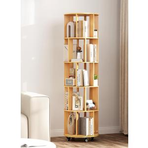 5 Tier 360° Rotating Bookshelf with Larger Capacity