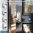 Veise VE018 Smart Knob Handle Lock - Fingerprint, App Control, Keyless Entry for Front Door and Bedroom, Electronic Digital Keypad, Auto Lock, Remote Access Sharing, IP55 Weatherproof, Satin Nickel