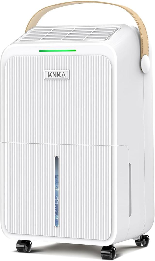 KNKA 2500 Ft² Max 34 Pints Dehumidifier for Basement with Drain Hose, White
