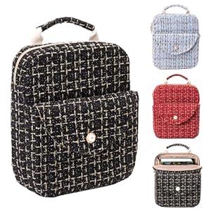 Tweed Book Sleeve with Zipper - Elegant Zipper Book Pouch - Book Sleeve for Book Lovers - Book Protector Bag - Book Bag for Women - Book Carrying Case for Book Accessories, Study Suppliers