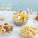 Hioasis 8 Pack Plastic Serving Bowls 128oz Gold Glitter Plastic Bowls Heavy Duty Disposable Serving Bowls for Party Snack & Salad & Candy & Bar Buffet