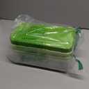 Ice Cube Tray With Lid And Bin Trays For Freezer For With 2 Container & Scoop BPA Free(Green 1-tier)