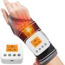 Cordless Wrist Massager with Heat, 3000mAh Wrist Heating Pad with Massage for Carpal Tunnel Pain Relief, USB Rechargeable Heated Wrist Brace Wrap for Wrist & Arm, 3 Vibration Modes Wrist Warmer (One Size, Black/Gray)