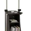 Techni Mobili Sit-to-Stand Rolling Adjustable Height Laptop Cart with Storage, Graphite, 22 x 16 x 46, 21.5"w X 15.75"d X 46"h
