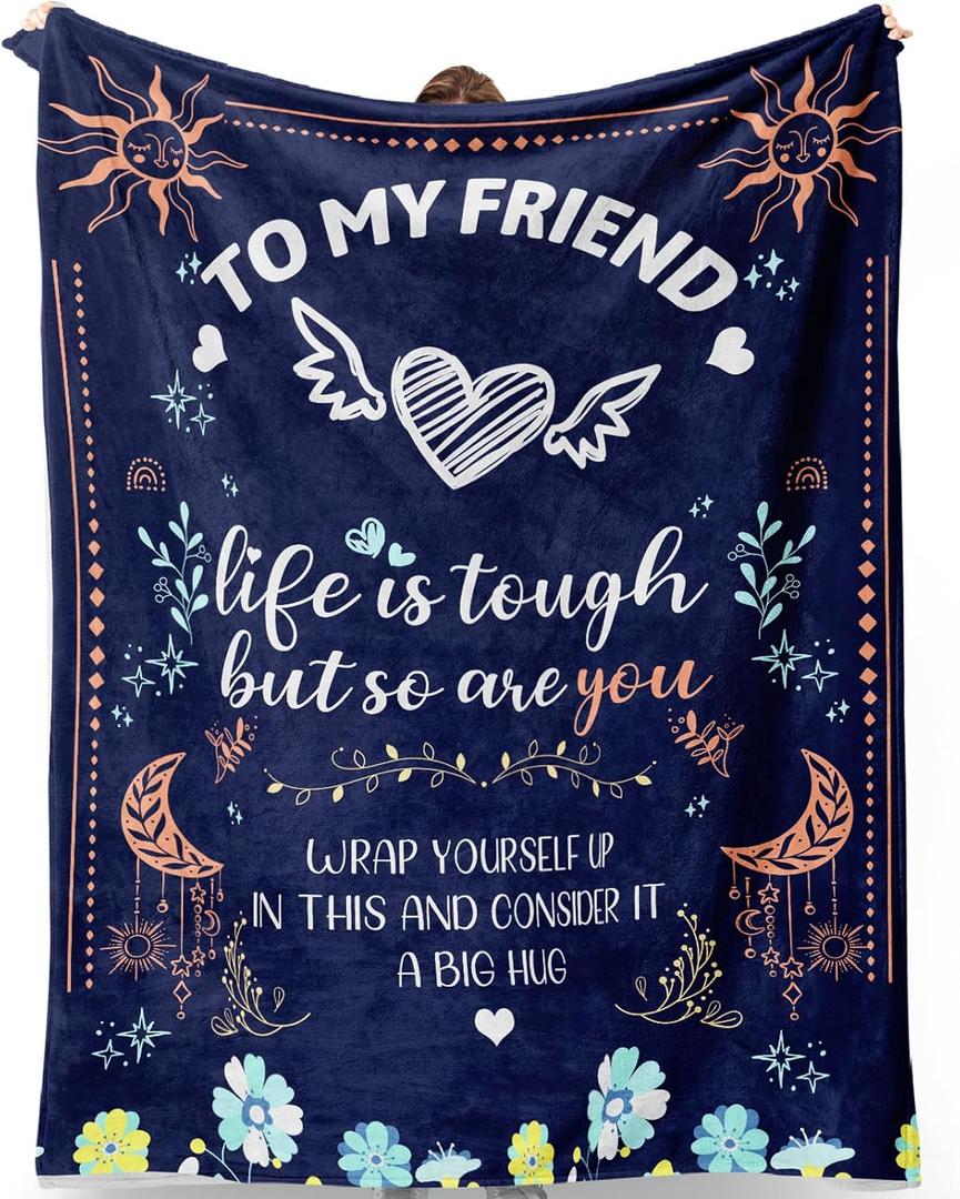 Aeekdook Best Friend Blanket, Best Friend Birthday Gifts for Women, Unique Friendship Gift for My Best Friend, Bestie, BBF, Soul Sister, for Best Friend - Throw Blankets 50x60