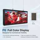 P6 Outdoor Full Color LED Scrolling Sign 40 x 18, Programmable Digital Display with WiFi & USB Control, High Brightness Waterproof LED Message Board for Storefront Business Advertising