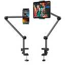 OMOTON Tablet Stand Mount for Desk, Adjustable Phone Holder for Bed with Metal Arm Fits for 4.7-11 Inches iPad Pro, Air/Mini, Kindle and Phones