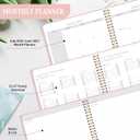 2 x Monthly Planner 2025-2027, 24 Months Planner Calendar 2025-2027, July 2025 - June 2027, Hard cardboard cover A4-8.6"  11.3", 25-27 Monthly Calendar for School Office Home Planning - Pink