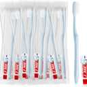 Disposable Toothbrushes with Toothpaste, Light Blue Toothbrush and Toothpaste, Individually Packaged, Suitable for Hotels, Homes, Camping, and Travel (100-PACK)