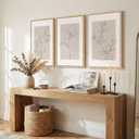 Framed Neutral Botanical Wall Art Set of 3, Minimalist Contemporary Floral Line Art Canvas Wall Art Prints, Modern Boho Beige Flower Pictures Wall Decor for Living Room Bedroom Office, 16x24, 16" W x 24" H x 3Pcs