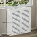 White Modern Radiator Cover, Decoration Radiator Covers for Home | Heater Storage Shelf Hide Cluttered Pipes for Living Room Bedroom Bathroom Cabinet Easy Assembly 27.5" Lx31.5" Hx7.9" D