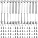 HAKZEON 15 Pack Hydraulic Support Cabinet Hinge, 100N / 22.5LB Gas Strut for Cabinets with 75 Mounting Screws Door Lift Support Gas Spring Kitchen Cupboard Cabinet Hinges, Silve