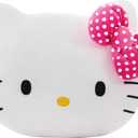 Northwest Hello Kitty Polka Dot Pretty Small Cloud Pillow 12 Inch  Kawaii Plush Stuffed Toy for Kids, Adults, Bedroom & Playroom Decor, Great Gift Idea