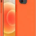 Miracase Compatible with iPhone 12 Case and iPhone 12 Pro Case, Liquid Silicone Gel Rubber Full Body Protection Shockproof Drop Protection Phone Case for iPhone 12/12 Pro 6.1 inch, Orange