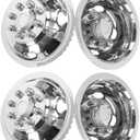 16 Wheel Simulators,8 Lug Stainless Steel RV Hubcaps,Polished Surface,Snap On Wheel Cover Compatible with1974-2000 GMC 3500, 1974-1998 Ford F350, 2008-2025 E350/E450 Van, 1974-1999 Dodge Ram 3500