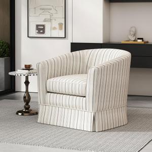 28.7" Swivel Sofa Chair with 360 Rotation, Upholstered Single Armchair with Houndstooth Pattern, Modern Accent Couch with Fabric Upholstery for Living Room,Bedroom,Apartment,Office (Beige)