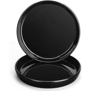 2 Pack Ceramic Plant Saucer 7 Inch Plant Tray, Durable Sturdy Flower Pot Drip Trays for Indoor and Outdoor
