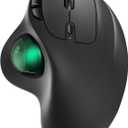 Nulea M501 Wireless Trackball Mouse, Rechargeable Ergonomic, Easy Thumb Control, Precise & Smooth Tracking, 3 Device Connection (Bluetooth or USB Receiver), Compatible for PC, Laptop, Mac, Windows.
