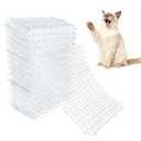 OCEANPAX Clear Cat Scat Mat 16 x 13 Inch, 16 Pack Transparent Cat Deterrent Mats with 1 Inch Spikes, Large Coverage Indoor Outdoor Pet Training Mats to Protect Furniture, Counters, Garden & Yard