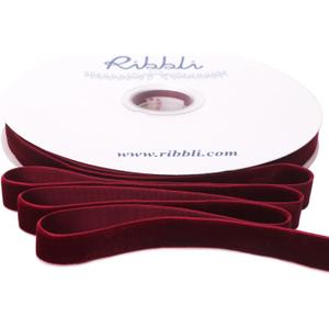 Ribbli Burgundy Velvet Ribbon 5/8 Inches Continuous 25 Yard Spool Green Christmas Ribbon for Gift Wrapping Crafts Home Decor