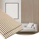 Gaahing 2 Pack Wood Finish Accent Wall Panels, 3D Slat Acoustic Paneling for Recording Studio, Office, Living Room Interior Decoration (Natural Oak, 48"L x 24"W)