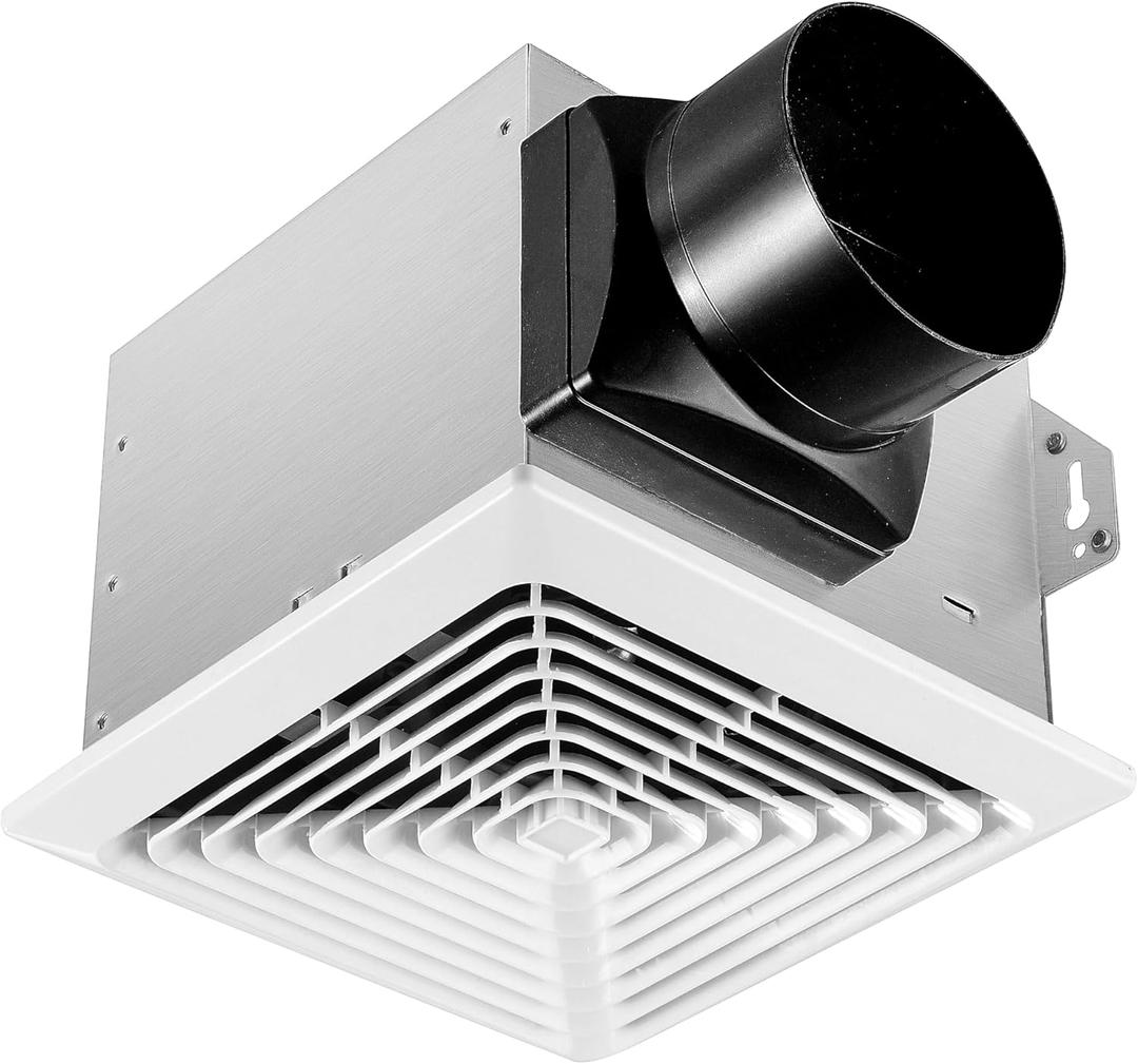 Bathroom Exhaust Fan 80CFM 1.5Sone, 4inch duct, Energy-Saving Household Ventilation Fan with Humidity sensor, No Attic access Needed Installation, Classic White Grille
