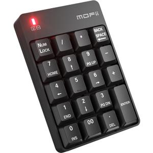 MOFII Number Pad - Black Wireless Bluetooth 5.1 Numeric Keypad Silent 19 Keys USB Keypads, Portable Financial Accounting Numpad 10 Key for Laptop/Notebook/Surface Pro/PC