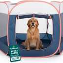 FurHaven Portable Pet Playpen for Dogs & Cats, Extra Large Indoor Kitten Playpen with Mesh Sides, Foldable Dog Playpen for Large Dogs, Pop Up Travel Dog Pen, X-Large, Pet Crate with Mesh Sides, Navy