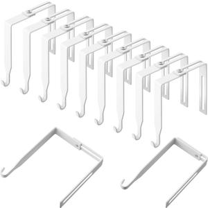 Amylove 8 Pcs Adjustable Cubicle Hanger Universal Partition Metal Cubicle Hooks Door Hanger, Adjusted to Fit Panels with 1 3/8 Inch to 3 1/2 Inch Thickness for Office Whiteboard (White)