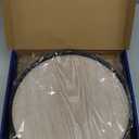 12" Farmhouse Lazy Susan for Kitchen & Coffee Table Decor  Rustic Whitewashed Wood Tray with Black Metal Frame, Decorative Centerpiece for Dining Room, Ottoman, Living Room, Serving or Vanity Use