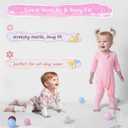 Satol Baby Girl Cotton Clothes, One-Piece Zip Front Footed, 2 Way Zipper Outfit Baby Clothes for Girls (6-9 Months, Pink)